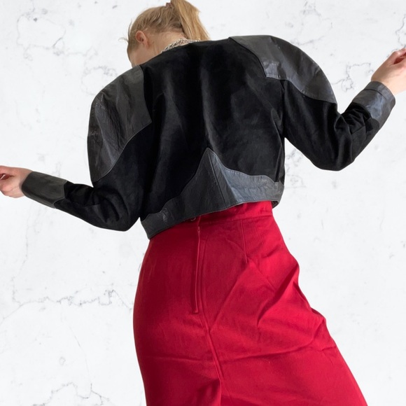 Vintage 80s Leather and suede leather jacket by CACCIA (M) - Picture 4 of 13